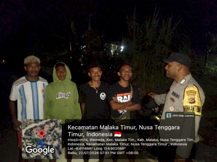 Polsek Malaka Timur Perkuat Pencegahan Kejahatan Lewat KRYD dan Sambang Warga di Malam Hari