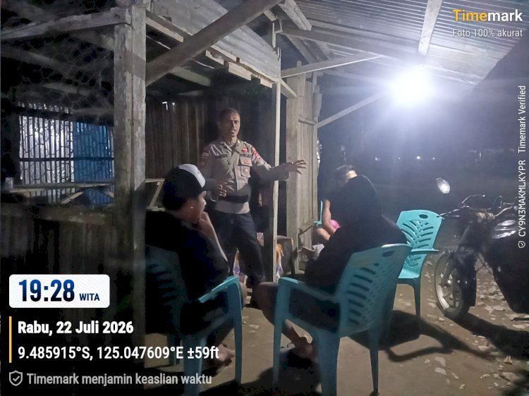 Patroli Dialogis Polsek Kobalima Intensifkan Harkamtibmas, Warga Diimbau Waspada dan Jaga Keamanan Lingkungan