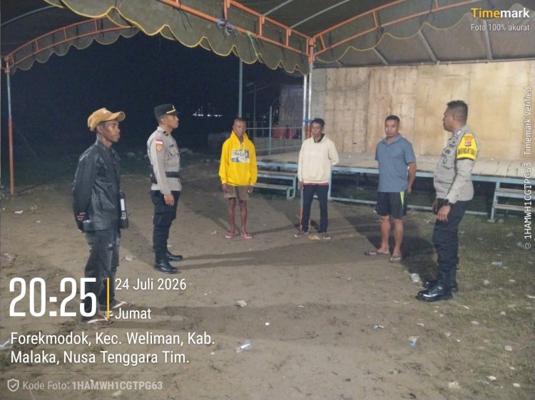 Patroli Dialogis Polsek Weliman Jaga Kondusivitas, Monitoring Acara Pernikahan Berjalan Aman dan Lancar