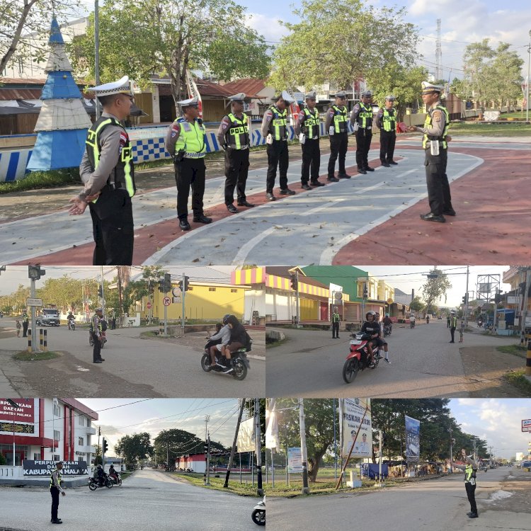Satlantas Polres Malaka Intensifkan Pengaturan Lalu Lintas dan Edukasi Keselamatan Berkendara di Kota Betun