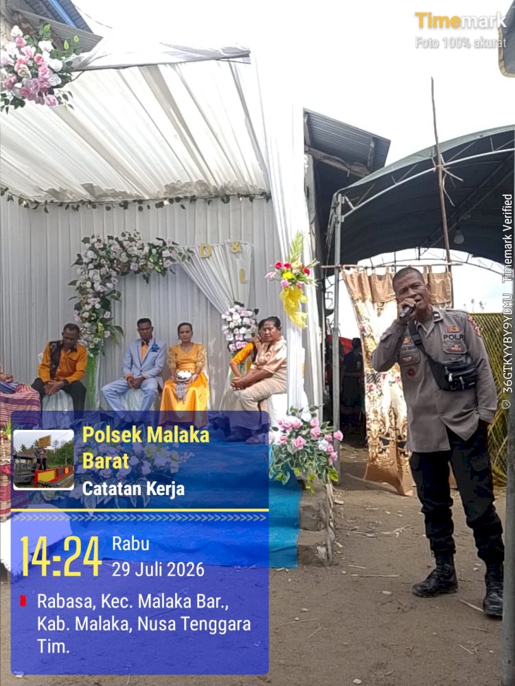 Polsek Malaka Barat Berikan Himbauan Kamtibmas di Pesta Pernikahan, Ajak Masyarakat Ciptakan Suasana Aman dan Kondusif