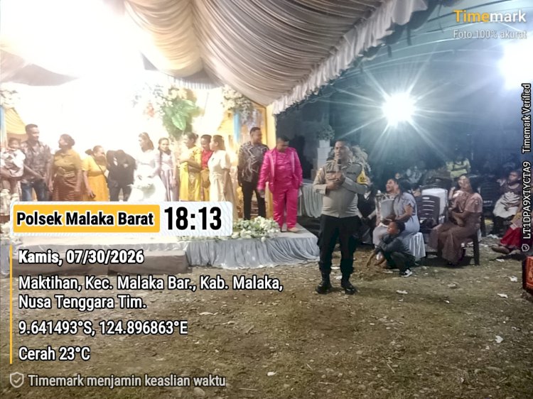 Kapolsek Malaka Barat Hadir di Tengah Masyarakat, Pastikan Pesta Pernikahan Berlangsung Aman dan Penuh Kebersamaan