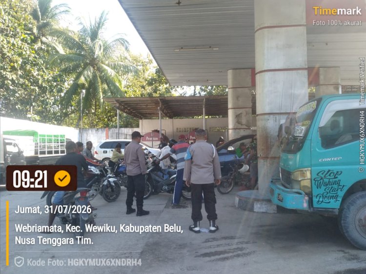 Cegah Penyalahgunaan BBM, Polsek Wewiku Intensifkan Patroli Dialogis dan Penertiban di APMS Webriamata