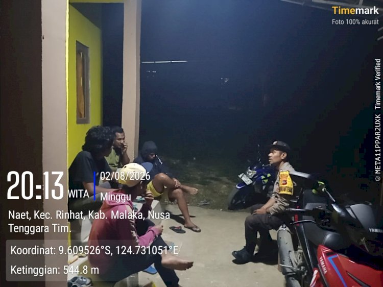 Polsek Rinhat gencarkan imbauan kamtibmas, warga diajak hindari miras dan konflik sosial