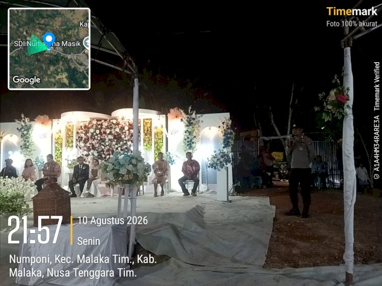 Polsek Malaka Timur Hadir di Tengah Masyarakat,Berikan Himbauan di Tengah Pesta Pernikahan dan Jaga Situasi Tetap Kondusif