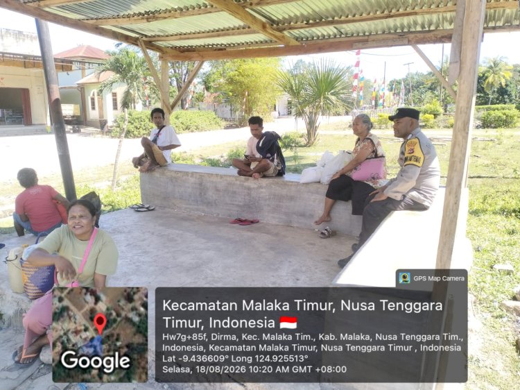 Dari Pasar hingga Jalan Utama, Bhabinkamtibmas Polsek Malaka Timur Ajak Warga Jaga Kamtibmas