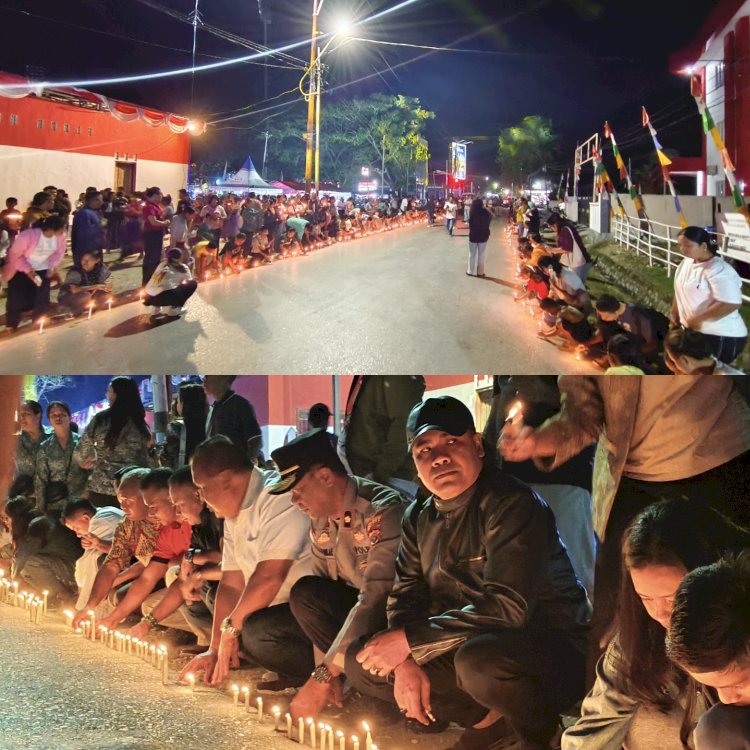 Polres Malaka Kawal Aksi Solidaritas dan Seribu Lilin untuk Korban Gempa Flores, Malaka Bergerak dalam Kemanusiaan