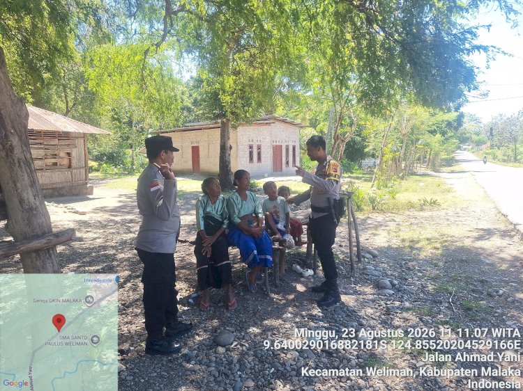 Patroli Siang Polsek Weliman, Polisi Sapa Warga dan Pantau Permukiman untuk Jaga Kamtibmas