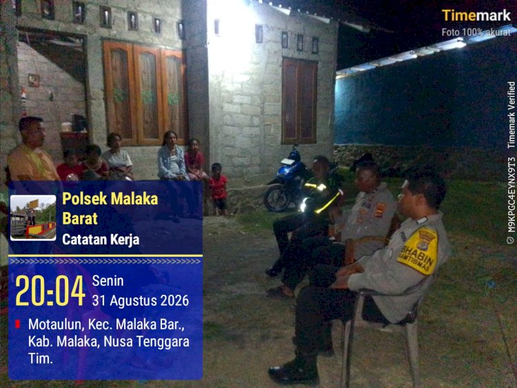 Bangun Kesadaran Bersama, Polsek Malaka Barat Ajak Warga Jaga Keamanan Lingkungan