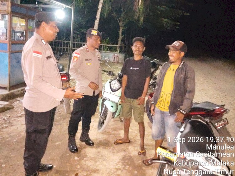 Bangun Kemitraan dengan Warga, Polsek Sasitamean Perkuat Pesan Kamtibmas di Malam Hari