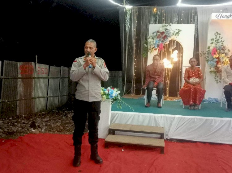 Polsek Laenmanen Pastikan Pesta Pernikahan Berlangsung Aman dan Kondusif, Polisi Sampaikan Imbauan Kamtibmas