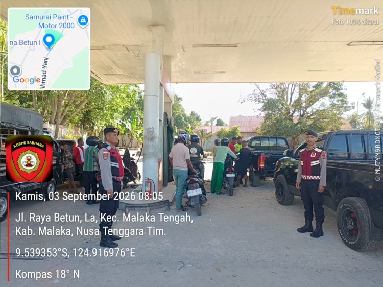 Satgas Penertiban BBM Malaka Pastikan Antrean SPBU Lebarai Tertib, Lancar dan Kondusif