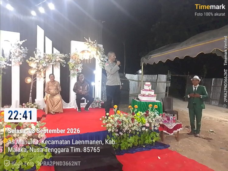 Polsek Laenmanen Pastikan Pesta Pernikahan Berlangsung Aman, Polisi Hadir Jaga Kamtibmas