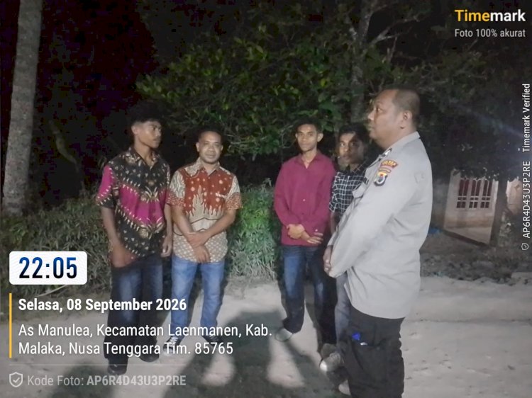 Polsek Laenmanen Perkuat Patroli Malam, Cegah Gangguan Kamtibmas Sejak Dini