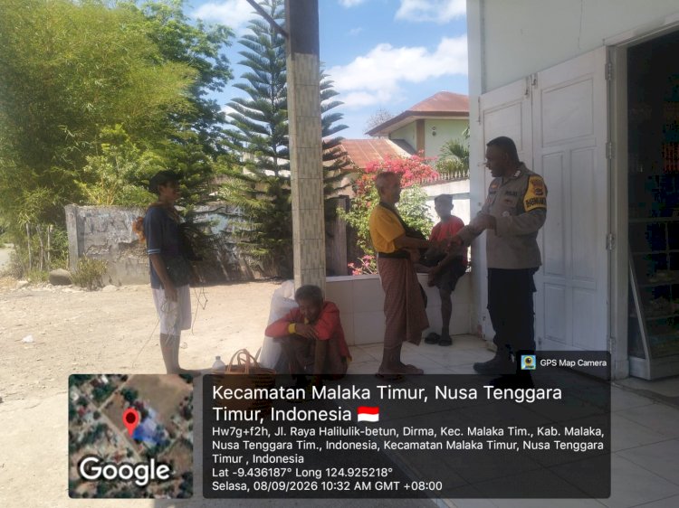 Menyapa Warga, Menjaga Suasana: Polisi Hadir di Tengah Aktivitas Masyarakat Malaka Timur
