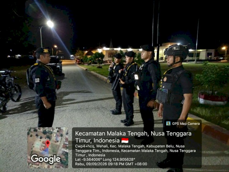 Patroli Malam Sat Samapta Polres Malaka Respons Laporan Warga, Situasi Kamtibmas Tetap Kondusif