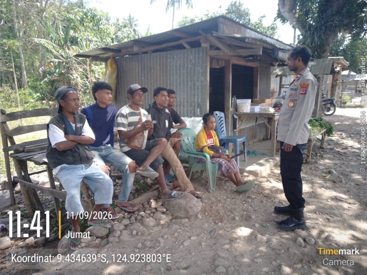 Sambangi Warga hingga Anak Sekolah, Polsek Malaka Timur Perkuat Pesan Kamtibmas dan Cegah Karhutla