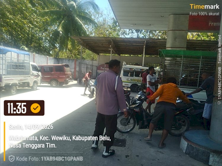 Jaga Keadilan dalam Penyaluran BBM, Polsek Wewiku Perketat Pengawasan di APMS Webriamata