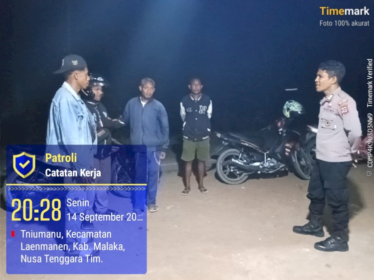 Tak Menunggu Gangguan, Polsek Laenmanen Aktif Pantau Kamtibmas di Malam Hari