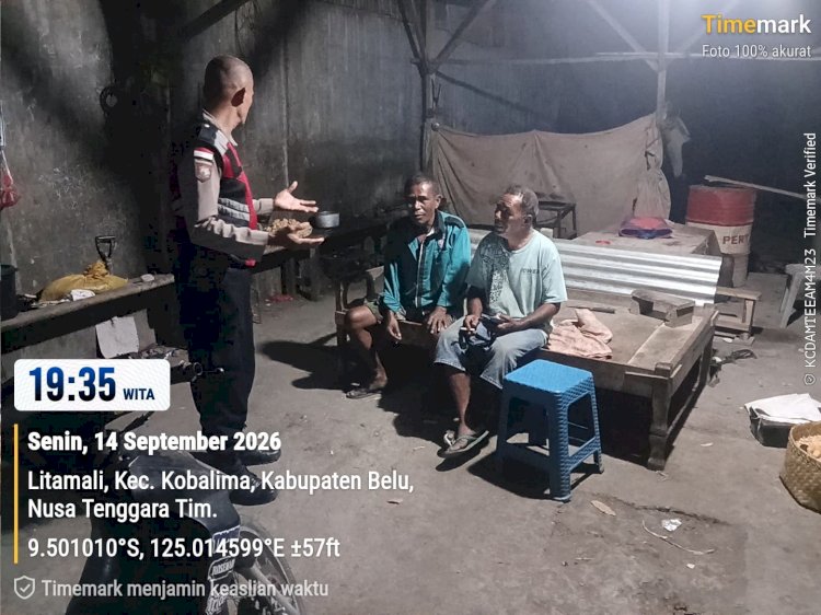Cegah Gangguan Kamtibmas Sejak Dini, Polsek Kobalima Perkuat Patroli Dialogis dan Edukasi Warga