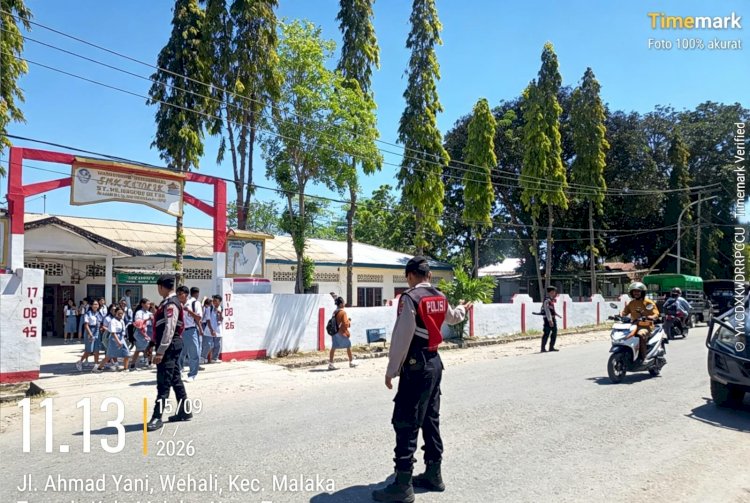 Samapta Hadir Amankan Arus Lalu Lintas Depan Sekolah, Utamakan Keselamatan Pelajar