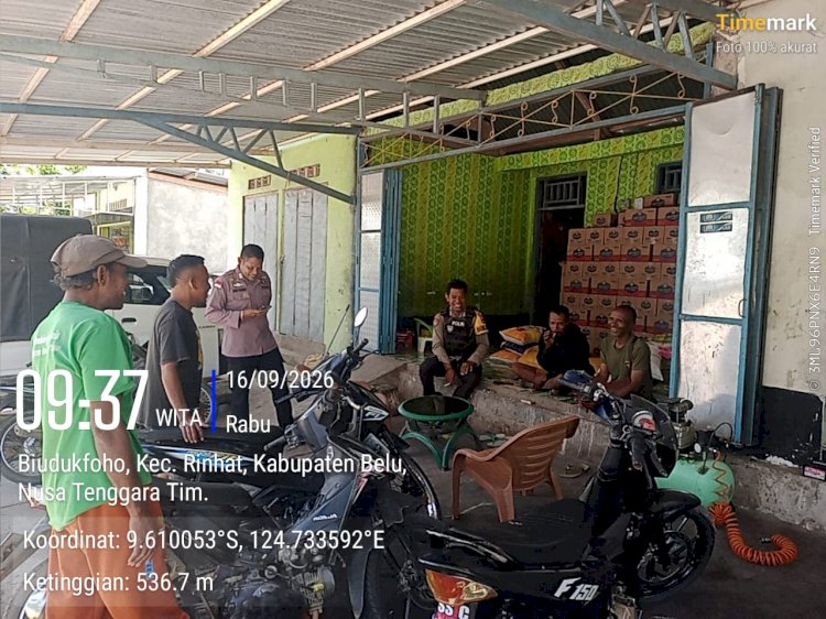 Sebelum Gangguan Terjadi, Polsek Rinhat Hadir Menyapa Warga Lewat Edukasi Kamtibmas