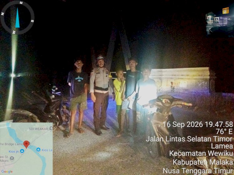 Patroli Malam Polsek Wewiku Sasar Jalur Rawan, Pastikan Warga Melintas dengan Aman
