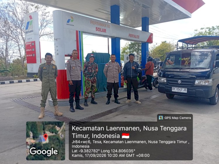 Polsek Laenmanen Kawal Penyaluran BBM, Pastikan Antrean Tertib dan Pengisian Berkeadilan