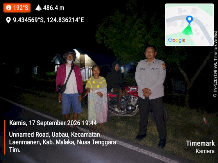 Patroli Malam Polsek Laenmanen Cegah Gangguan Kamtibmas, Situasi Wilayah Tetap Kondusif