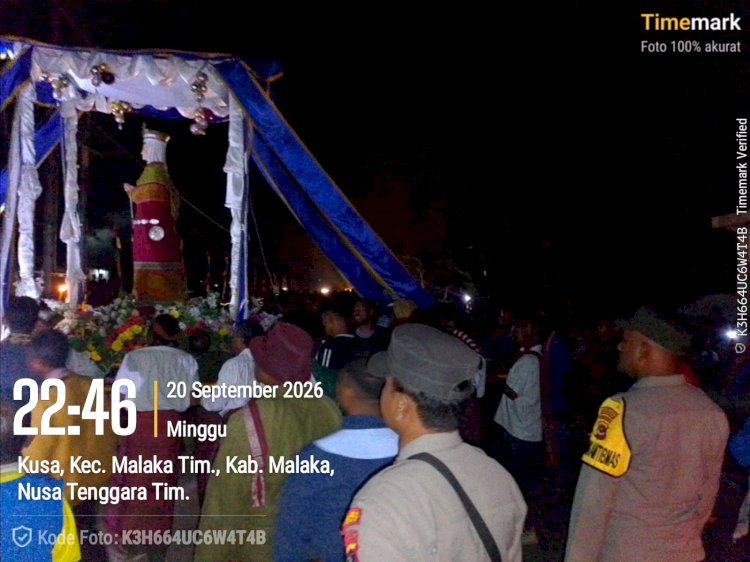 Polsek Malaka Timur Kawal Prosesi Perarakan Patung Ina Maria Na’i Feto, Kegiatan Keagamaan Berjalan Aman dan Lancar
