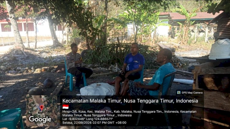 Sambangi Empat Rumah Warga, Bhabinkamtibmas Polsek Malaka Timur Perkuat Kedekatan dan Pesan Kamtibmas