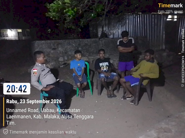 Polsek Laenmanen Patroli Preventif, Pantau Titik Rawan Gangguan Kamtibmas Remaja