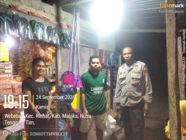 Polsek Rinhat Gencarkan Imbauan Kamtibmas, Cegah Gangguan Keamanan di Malam Hari