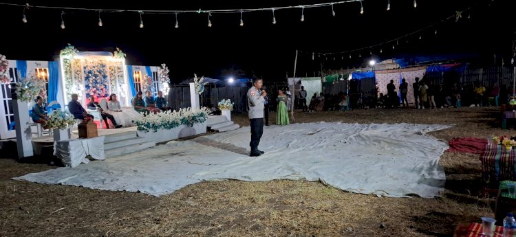 Jaga Keamanan Pesta Pernikahan, Polsek Sasitamean Sampaikan Imbauan Kamtibmas kepada Warga