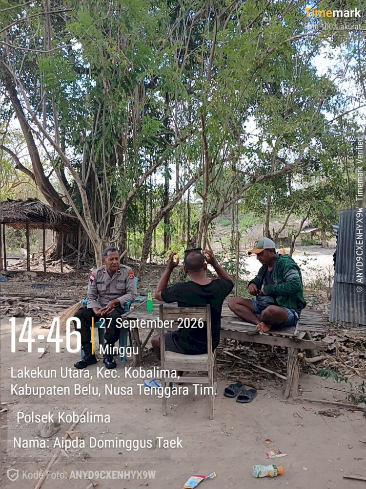 Polsek Kobalima Gelar Patroli Dialogis, Sampaikan Imbauan Kamtibmas dan Cegah TPPO