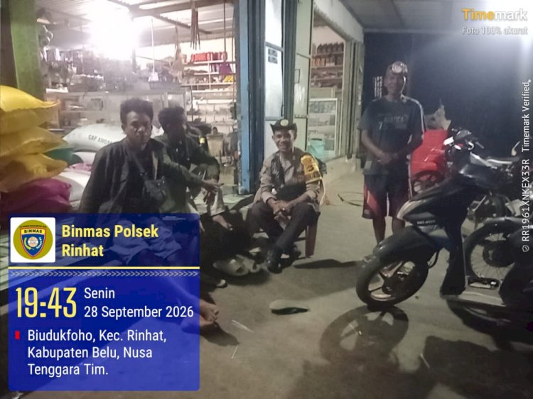 Polsek Rinhat Gencarkan Imbauan Kamtibmas, Cegah Gangguan Keamanan di Lingkungan Masyarakat