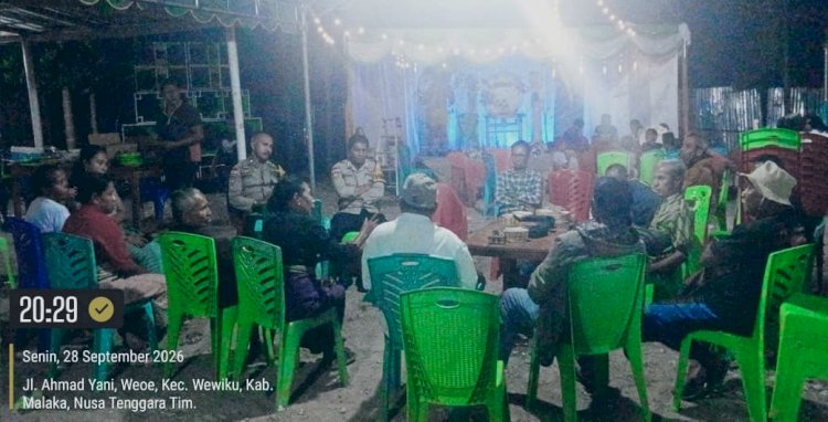 Patroli Malam Polsek Wewiku Perkuat Pencegahan Gangguan Kamtibmas di Lokasi Pesta Pernikahan