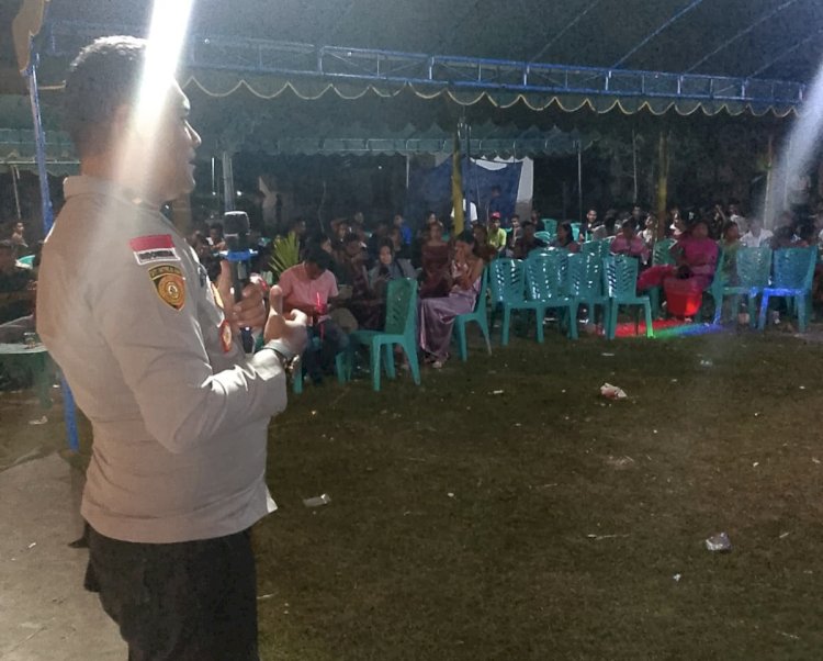 Polsek Malaka Barat Hadir Jaga Kamtibmas di Pesta Pernikahan, Sampaikan Imbauan Humanis kepada Pemuda