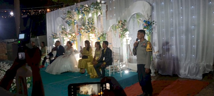 Kawal Momen Bahagia Warga, Polsek Malaka Timur Hadir Pastikan Pesta Pernikahan di Desa Kusa Berlangsung Aman