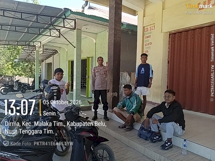 Polsek Malaka Timur Sambangi Aktivitas Warga, Ajak Pemuda Bersama Jaga Kamtibmas