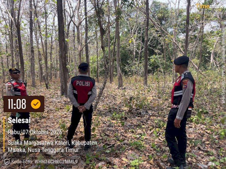 Tak Hanya Jaga Kamtibmas, Samapta Polres Malaka Pantau Hutan Kateri Antisipasi Titik Api