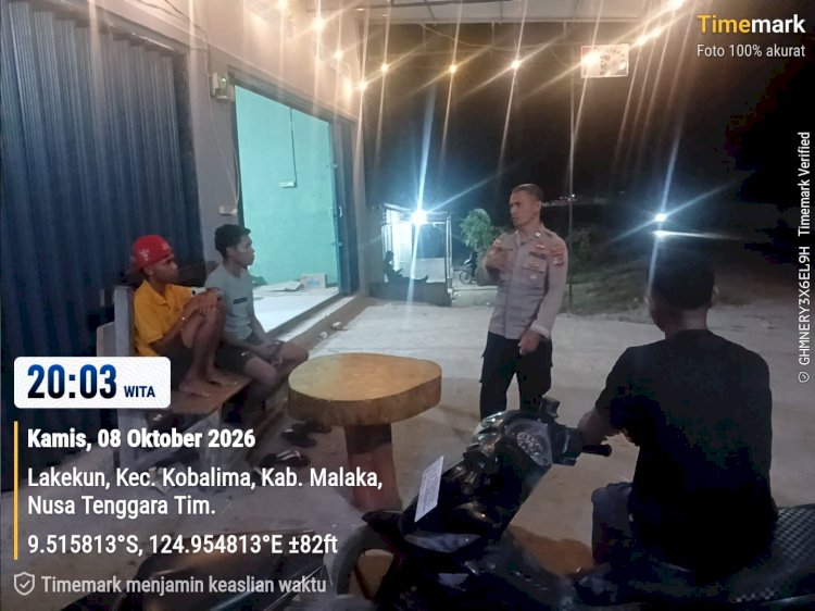 Patroli Dialogis Malam Hari, Polsek Kobalima Hadir di Tengah Masyarakat untuk Jaga Kamtibmas dan Cegah Potensi Gangguan Keamanan