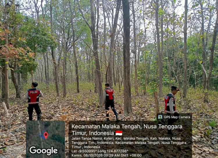 Cegah Karhutla, Samapta Polres Malaka Patroli dan Pantau Kondisi Hutan Kateri