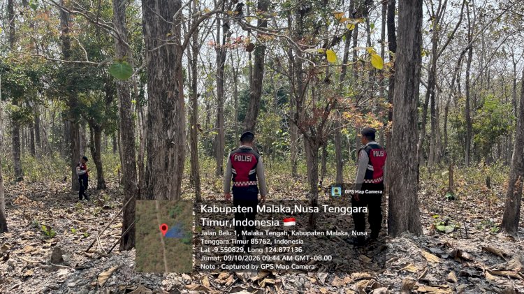 Patroli Sat Samapta Polres Malaka di Hutan Kateri, Antisipasi Dini Kebakaran Hutan dan Lahan