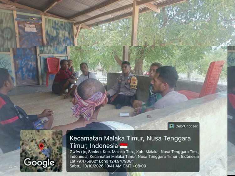 Bhabinkamtibmas Polsek Malaka Timur Duduk Bersama Warga, Sampaikan Pesan Kamtibmas dengan Pendekatan Humanis