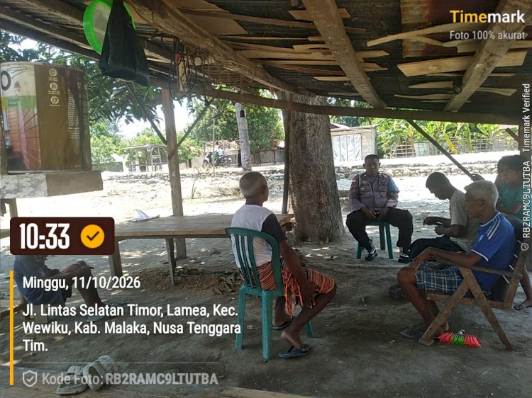 Patroli Dialogis Polsek Wewiku Ajak Masyarakat Tolak Perjudian, Miras, dan Aksi yang Mengganggu Kamtibmas