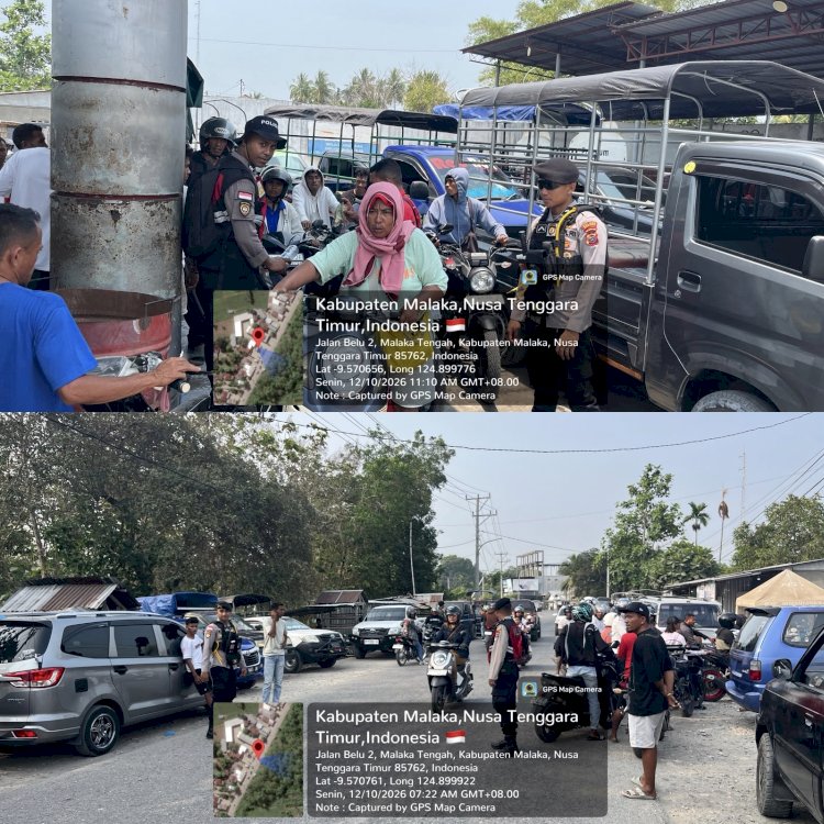 Patroli Presisi Polres Malaka di SPBU Laran, Jaga Kelancaran Antrean dan Ketertiban Lalu Lintas