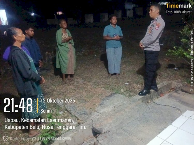 Patroli Malam Polsek Laenmanen Ajak Warga Jaga Kamtibmas Tetap Aman dan Kondusif