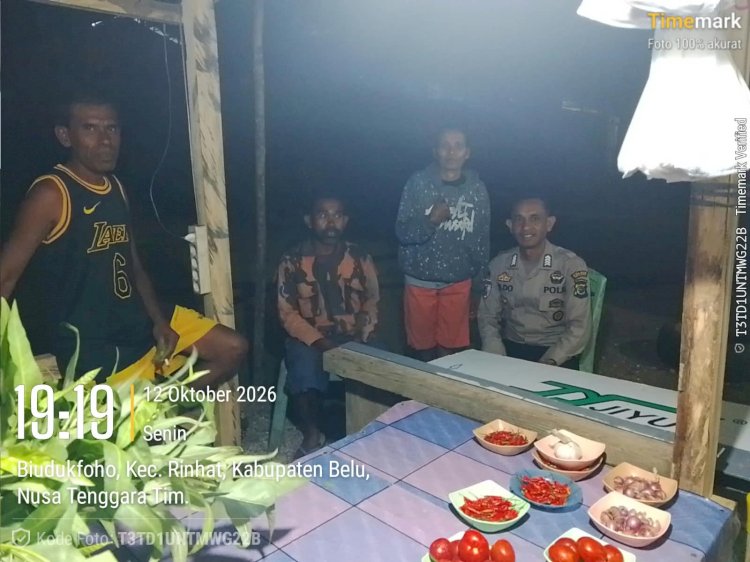 Patroli Dialogis Polsek Rinhat Hadirkan Rasa Aman, Ajak Warga Cegah Gangguan Kamtibmas