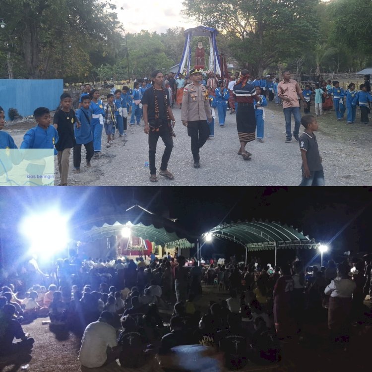 Polsek Weliman Amankan Prosesi Perarakan Patung Ina Maria Na’i Feto, Umat Katolik Beribadah dengan Aman dan Khidmat